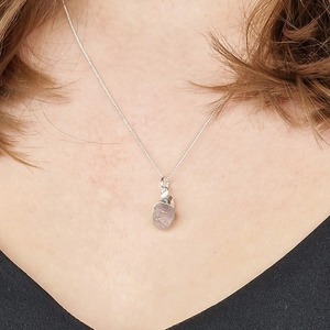 Handmade Rose <b>Quartz</b> Pendant <b>Necklace</b> 8-10mm Natural Gemstone Rhodium Plated Box Chain Romantic Jewelry Gift for Women - Product Image 6