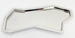 Bandeja de Servir Contemporánea de Acero Inoxidable, Bandeja de Exhibición Geométrica de Metal para Mesa de Comedor, Mesa de Centro y Decoración - Product Image 5