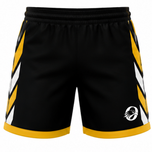 Shorts de volley-ball noir et jaune, bas de tenue pour sports d'équipe, uniforme de match, vêtements d'entraînement légers pour joueurs - Product Image 1