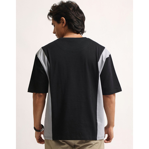 T-shirt en coton 100% à col rond et manches courtes, coupe oversize, épaules tombantes, décontracté, uni, tricoté, pour homme, idéal pour le fitness, vente en gros - Product Image 3