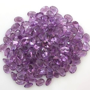 Ametistes violettes naturelles, taille ovale, pierres précieuses brutes 5x7mm, perles d'améthyste facettées calibrées pour la fabrication de bijoux, lot en gros - Product Image 4