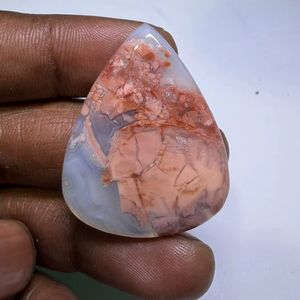 Cabochon en Agate Coton Naturel de Haute Qualité, Pierre Précieuse en Vrac pour la Fabrication de Bijoux - Product Image 1