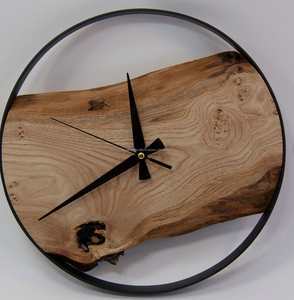 Horloge murale numérique ronde Horloge murale grand écran Décoration de la maison Horloge murale ronde en bois pour la décoration de salon - Product Image 2