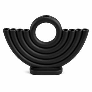 Best Seller 9 Arm Menorah <b>Candle</b> Holder Matte Black Finish Hanukkah Judaica Table Decor Modern Gift Centerpiece Gift Set Judaica - Product Image 1