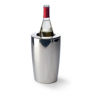 Luxury Gold Ribbed Stainless Steel Wine Chiller Double Wall Insulated Champagne Bucket Ice Cooler For Home <b>Bar</b> And Parties - Product Image 3