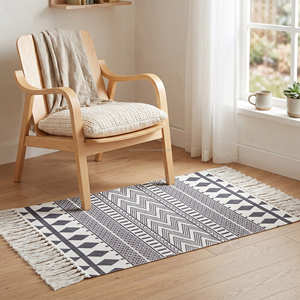 Alfombra Redonda de Algodón con Estampado de Mandala de 4' para Rincón de Meditación, Sala de Estar y Dormitorio de Estilo Bohemio - Product Image 4