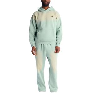 ชุดวอร์มผ้าฟลีซคอตตอนหนา 420 GSM ลายไล่เฉดสี สำหรับผู้ชาย เสื้อฮู้ดดี้โอเวอร์ไซส์ กางเกงจ็อกเกอร์ รับผลิตแบบ OEM ODM และแบรนด์ส่วนตัว - Product Image 1