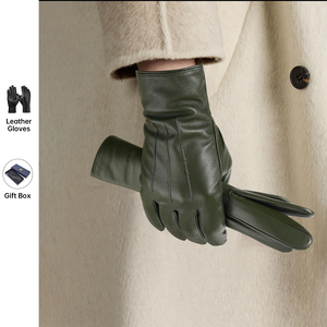 Gants d'hiver en cuir uni pour femmes, décontractés, multifonctionnels, compatibles avec les écrans tactiles, pour garder les mains au chaud, pour l'extérieur et le quotidien, gants tendance - Product Image 2