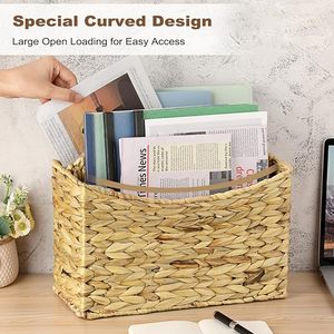 Panier de rangement en jacinthe d'eau tressé à la main avec poignée pour bureau et décoration intérieure, vente en gros, OEM ODM - Product Image 2