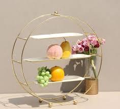 Élégant support à gâteau rond à 3 étages en or pour cupcakes, desserts, décoration de fête - Product Image 2