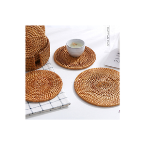 Sustainable Dining <b>Table</b> Rattan Placemat Handmade Natural Fiber <b>Mat</b> Vietnam - Product Image 1