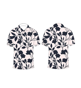 Men’s <b>White</b> Black Botanical Floral Print <b>Polo</b> Shirt Casual Short Sleeve Summer Collared Fashion Golf T Shirt - Product Image 3