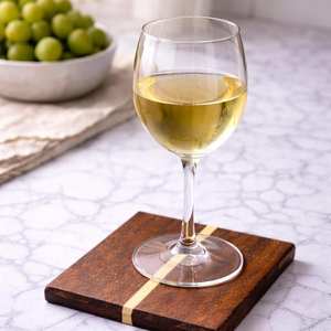 Sous-verre personnalisé en bois naturel rond, carré, fin, en chêne, hêtre, acacia, à rayures blanches, par Universal Overseas - Product Image 3