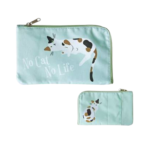 Sacs en polyester pour femmes en gros, pochette portable pour masque, étui de rangement pour masque facial, pochette à mouchoirs, séparateur à fermeture éclair, motif chat mignon - Product Image 6