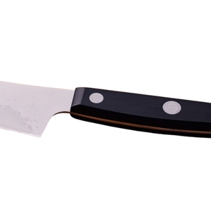 Couteau de préparation à bord fin de 5,5 pouces, lame argentée, manche noir à trois rivets, couteau de cuisine pour hacher les légumes, trancher les fruits, préparer les aliments - Product Image 4