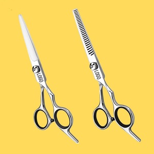 Ciseaux à effiler professionnels en acier inoxydable pour droitiers, manches en céramique et acier inoxydable, pointe de lame biseautée pour salon de coiffure - Product Image 5