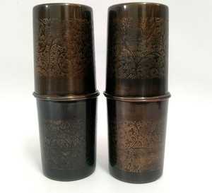 Copper Straight Mug Metal Drinking Cup Vintage Design Double Wall Thermal Insulation Kitchen Bar Accessory 2 Pack - Product Image 1