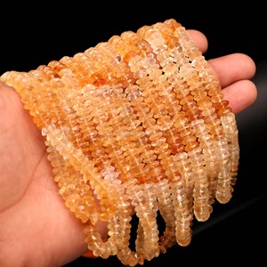 Perles de citrine naturelle taillées en rondelle à la allemande, de 7 mm à 8 mm, perles de pierres précieuses de citrine facettées, brin de 16 pouces pour la fabrication de bijoux, vente en gros - Product Image 6