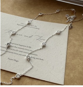 Collier en argent sterling S925 avec perles de zircon, style coréen rétro, chaîne de clavicule basique, vente en gros - Product Image 3