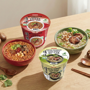 Soupe de nouilles instantanées (en gobelet) au goût de champignons shiitake VEGGIE CHOICE - Product Image 3