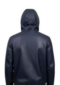 Sweat-shirt à capuche bleu marine pour homme, ensemble décontracté avec fermeture éclair intégrale et pantalon de jogging ajusté - Product Image 3