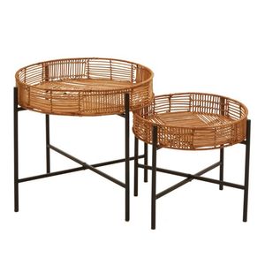 Modern Rope <b>Nesting</b> <b>Table</b> Set For Patio Balcony Garden Resort Furniture With Metal Frame Design - Product Image 5