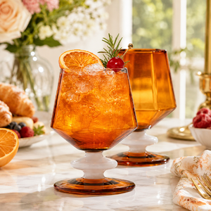 Copas de Cóctel de Borosilicato Hechas a Mano de 340 ml, sin Plomo, con Tallo de Color, Reutilizables, para Martini, Venta al por Mayor para Fiestas - Product Image 1