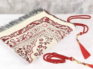 Tapis de prière musulman pliable de luxe, portable, de poche, pour le Ramadan, tapis islamique Sejadeh pour la prière - Product Image 2