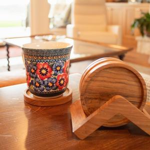 Rustic Acacia Wooden <b>Coasters</b> for Drinks with Holder Non-Slip Decorative <b>Coasters</b> for Coffee <b>Table</b> Dining <b>Table</b> from TIMELESS - Product Image 3