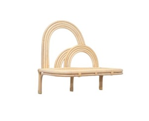 Natural Rattan Wall Mounted Shelf with Arched Rainbow Design, Handmade <b>Hanging</b> <b>Storage</b> Organizer for Home Decor, Nursery Uses - Product Image 2
