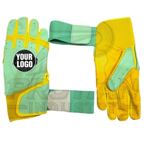 Gants de frappeur de baseball PROTIAN personnalisés en cuir de qualité supérieure, pour droitier/gaucher, fermeture Velcro, professionnels - Product Image 3