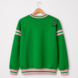 Sweat-shirt en molleton de coton personnalisé et écologique pour femme, broderie Alpha Kappa HMR, col rond, hiver - Product Image 3