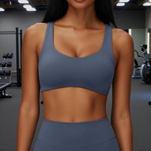 Soutien-gorge de sport pour femme, col halter, dos nu sexy, maintien élevé, extensible dans quatre directions, léger, respirant, pour yoga et pilates, grandes tailles - Product Image 4