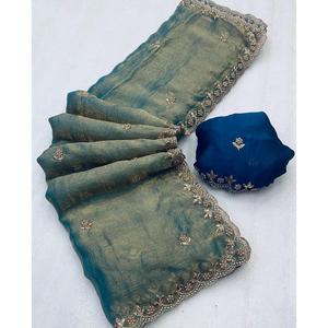 Sai ชุดผ้าชีฟองสำหรับผู้หญิงงานปาร์ตี้งานปักและไข่มุก - Product Image 5