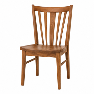 Chaise de salle à manger contemporaine en teck massif, écologique, avec dossier à lattes, imperméable et stable, pour la maison, le bureau, l'hôtel, le parc, la villa - Product Image 1