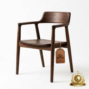 Sillón Moderno de Madera de Nogal Macizo con Perfil Lateral, Silla de Comedor Ergonómica y Elegante, Silla de Escritorio de Estilo Nórdico, Muebles al por Mayor - Product Image 2