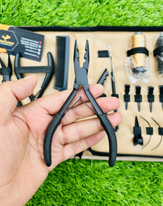 Professional Microlink Hair Extension Tools Kit Black Stainless Steel Pliers Set with Loop Needle, Section Clips, <b>Rat</b> <b>Tail</b> <b>Comb</b> - Product Image 4