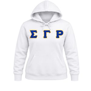 Sudadera con Capucha Blanca Sigma Gamma Rho para Mujer, Sudadera con Letras Griegas, Sudadera de Forro Polar, Casual Universitaria, Bordado Personalizado - Product Image 1