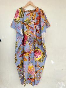 Kaftan de algodón, caftán floral indio, caftán largo, vestido para mamás, playa, ropa de dormir, caftán indio, Maxi vestido - Product Image 5