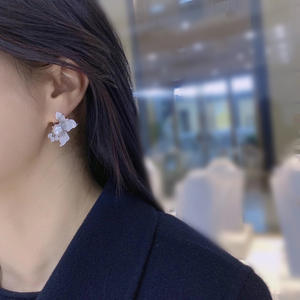 Boucles d'oreilles vintage haut de gamme à clip, perles naturelles en forme de diamant d'eau douce, clips d'oreille pour femmes, bijoux en gros - Product Image 4