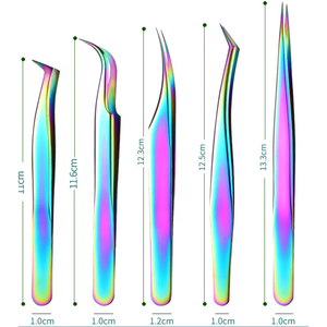 Nouvelles pinces professionnelles en acier inoxydable pour extensions de cils, durables, en or rose, avec pointe en fibre antidérapante, robustes et de haute qualité - Product Image 2