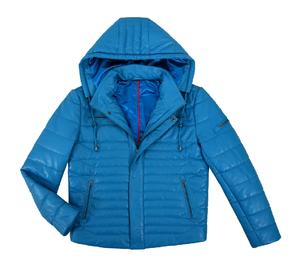 Chaqueta de Cuero Nappa Azul Eléctrico 100% Genuina Personalizada para Hombre con Capucha, Forro Cálido, Etiqueta Privada OEM, Tendencia de Invierno, Ropa de Abrigo - Product Image 4