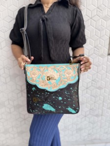 Bolso bandolera de cuero vacuno metálico de última moda, hecho a mano, elegante, bolso cruzado de lujo, estilo bohemio. - Product Image 3