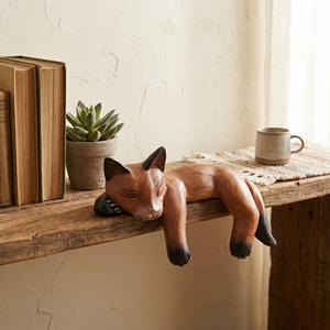 ชั้นวางของไม้เจมปินิสทำมือ รูปปั้นแมวสีน้ำตาล ของตกแต่งบ้านสไตล์เรสติก งานศิลปะรูปสัตว์ ของประดับตกแต่งห้องและโต๊ะทำงาน - Product Image 4