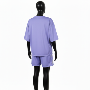 Ensemble short en jersey mesh pour femme, respirant, en polyester, avec logo thermocollé et strass, 100 % coton - Product Image 5