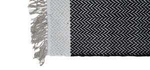 Handwoven Jacquard Black White Geometric Chevron Rug Modern Reversible Cotton Floor <b>Mat</b> Living Room Bedroom Entryway Pet - Product Image 4