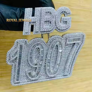 Custom Letter Number Pendant Rhinestone Charm Silver Tone Letterform moissanite Silver Jewelry for Bag Shoes Cap Decoration - Product Image 1