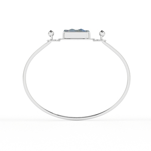 925 Sterling Silver High Finish Twister <b>Bracelet</b> Rainbow Moonstone Gemstone Rough Shape Natural Bezel Setting Luxury Bangle Gift - Product Image 4