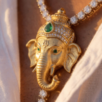 Collar de tenis de lujo con colgante de Ganesha para hombre y mujer, collar con cabeza de elefante del dios hindú, joyería llamativa con incrustaciones de circonitas.