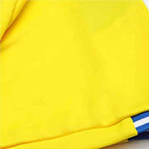 Ensemble de maillots de football personnalisés pour hommes Jaune Bleu Col en V Manches courtes 100% polyester Évacuation de l'humidité Toutes saisons Uniforme adulte - Product Image 5